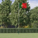 vidaXL Drapeau du Portugal et mât 6 23 m Aluminium