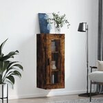 vidaXL Armoire murale chêne fumé 34 5x34x90 cm