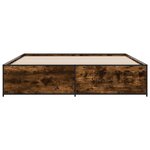 vidaXL Cadre de lit chêne fumé 180x200 cm bois d'ingénierie et métal
