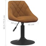 vidaXL Chaises de salle à manger pivotantes Géométrique 2 Pièces Marron