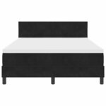 vidaXL Lit à ressorts avec matelas Noir 140 x 200 cm Velours