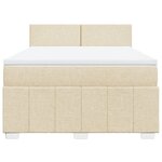 vidaXL Sommier à lattes de lit avec matelas Crème 160x200 cm Tissu