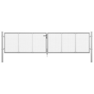vidaXL Portail de jardin en acier galvanisé 415 x 75 cm Argent