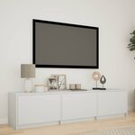 vidaXL Meuble TV avec LED Blanc 165 x 34 x 40 cm Bois d’ingénierie