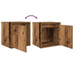 vidaXL Tables de chevet murales 2 Pièces vieux bois 38x34x40 cm