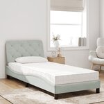 vidaXL Lit avec matelas gris clair 80x200 cm velours