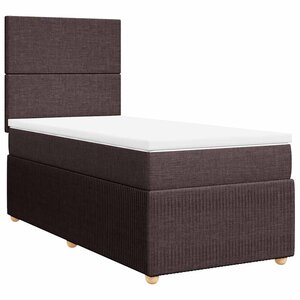 vidaXL Sommier à lattes de lit avec matelas Marron foncé 90x200 cm
