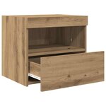 vidaXL Cabinet de chevet avec tiroir Chêne artisanal 50 x 40 x 45 cm