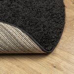 vidaXL Tapis shaggy PAMPLONA poils longs moderne noir Ø 280 cm