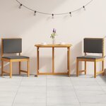 Ensemble de salle à manger de jardin 3 pièces en bois massif d'acacia