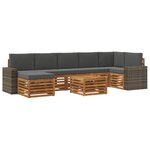 vidaXL Ensemble de canapés d'extérieur 8 Pièces Naturel et Anthracite
