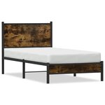 vidaXL Cadre de lit en métal sans matelas chêne fumé 80x200 cm