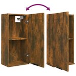 vidaXL Armoire de salle de bain murale Chêne fumé 32x20x67 cm