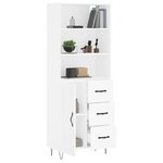 vidaXL Buffet haut Blanc 69 5x34x180 cm Bois d'ingénierie