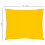 vidaXL Voile de parasol Tissu Oxford rectangulaire 3x4 5 m Jaune