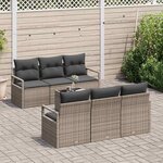 vidaXL Ensemble de canapé de jardin 7 Pièces Gris 55 x 55 x 37 cm