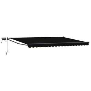 vidaXL Store rétractable manuel avec LEDs Noir et anthracite 4 × 3 m