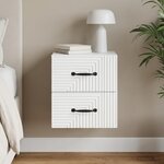 vidaXL Cabinet de chevet mural avec tiroir Blanc 34 5 x 33 x 40 cm