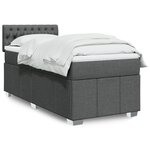 vidaXL Sommier à lattes de lit avec matelas Gris foncé 90x200 cm Tissu