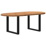 vidaXL Table à manger marron clair bois de chêne massif ovale