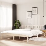 vidaXL Cadre de lit Blanc Bois massif 160x200 cm