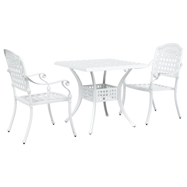 Ensemble de Bistro de Jardin 3 Pièces vidaXL en Aluminium Blanc