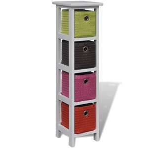 vidaXL Étagère de rangement et paniers multicolores Bois de Paulownia