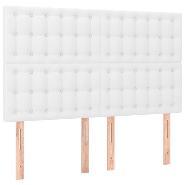 vidaXL Tête de lit blanche 144 x 5 x 118/128 cm similicuir