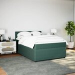 vidaXL Sommier à lattes de lit et matelas Vert foncé 160x200cm Velours
