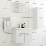 vidaXL Ensemble de meubles de salle de bain Blanc Bois d'ingénierie