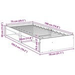 vidaXL Lit de jour sans matelas blanc 75x190 cm bois de pin massif