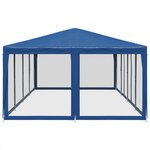 vidaXL Tente de fête avec 12 parois latérales en maille bleu 8x4m PEHD