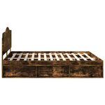 vidaXL Cadre de lit Chêne fumé 200 x 200 cm Pin massif