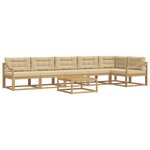 vidaXL Ensemble de canapés d'extérieur 7 Pièces Blanc et Beige