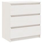 vidaXL Table de chevet Blanc 60x36x64 cm Bois de pin massif