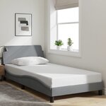 vidaXL Cadre de lit sans matelas gris clair 100x200 cm tissu