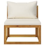 vidaXL Salon de jardin 5 Pièces avec coussin Crème Bois d'acacia solide