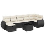 vidaXL Salon de jardin 8 Pièces avec coussins noir résine tressée