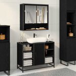 vidaXL Meuble de Lavabo de Salle de Bain Chêne noir 80 x 33 x 60 cm