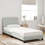 vidaXL Lit avec matelas gris clair 90x200 cm velours