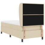 Lit à ressorts vidaXL avec matelas Crème 90x200 cm Tissu