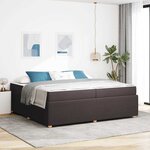 vidaXL Cadre de lit avec matelas Marron foncé 200 x 200 cm tissu