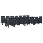 vidaXL Ensemble de salle à manger pour jardin 15 Pièces Anthracite