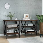 vidaXL Tables d'appoint 2 Pièces Chêne marron 40x42x50 cm Bois ingénierie