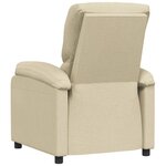 vidaXL Fauteuil inclinable Crème Tissu