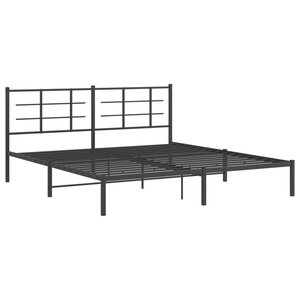 vidaXL Cadre de lit métal avec tête de lit noir 183x213 cm