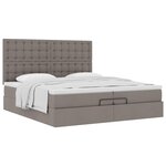 VidaXL Cadre de lit ottoman avec matelas taupe 200x200cm tissu