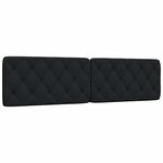vidaXL Coussin de tête de lit noir 200 cm tissu