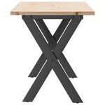 vidaXL Table basse cadre en X 110x40x45 cm bois de pin massif et acier