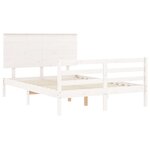 vidaXL Cadre de lit avec tête de lit blanc 140x190 cm bois massif